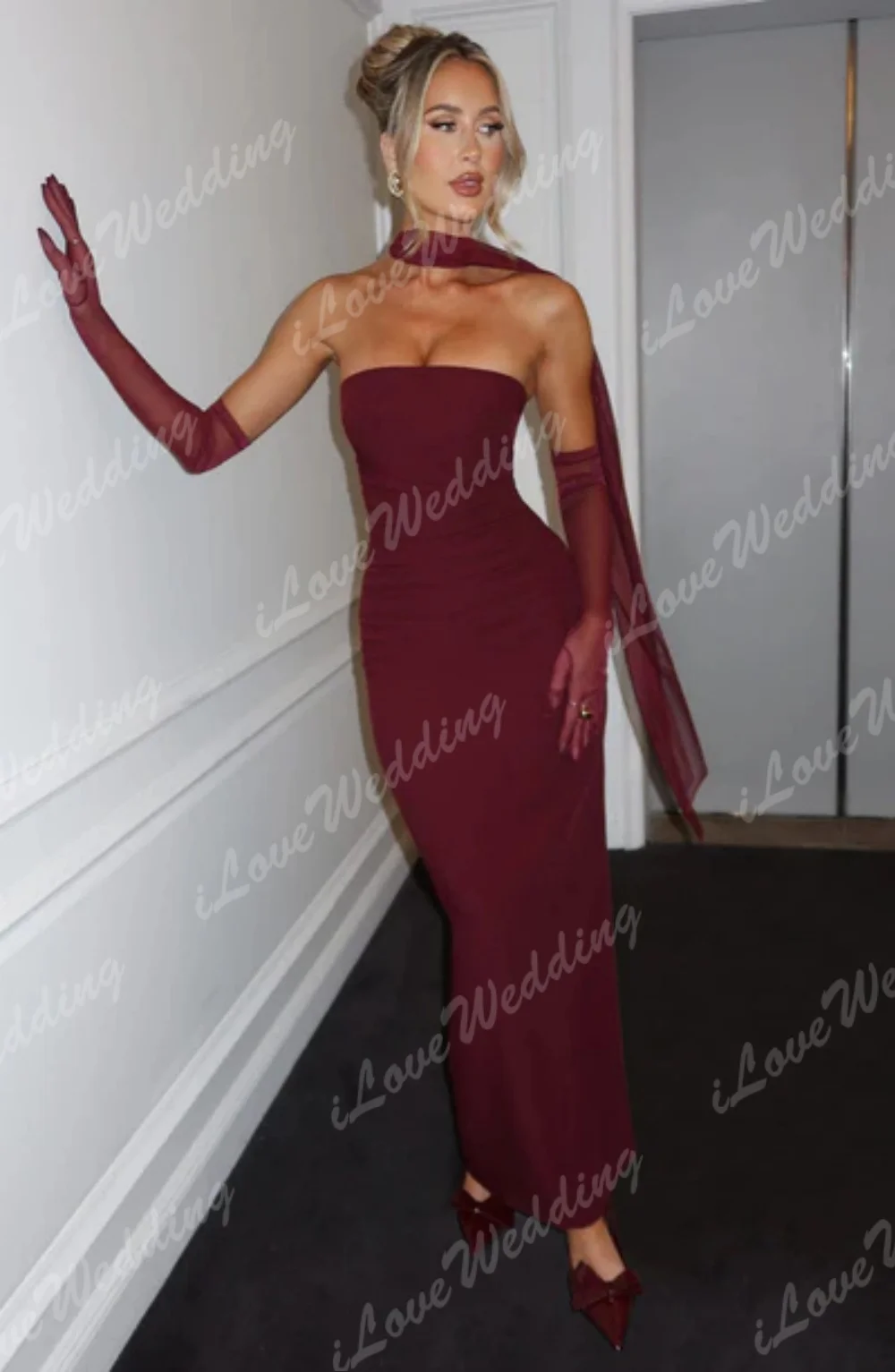 Cachecol colarinho sem alças sexy maxi vestido de baile para mulheres moda simples sem costas bodycon clube festa longo vestido de noite personalizado