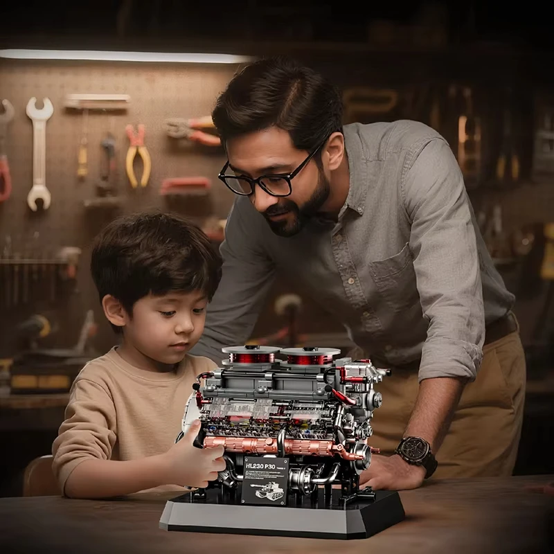 타이거 탱크 엔진 시뮬레이션 블록 1200+피스, 중장갑차 모델 DIY 기술 장난감 성인 및 어린이용 선물