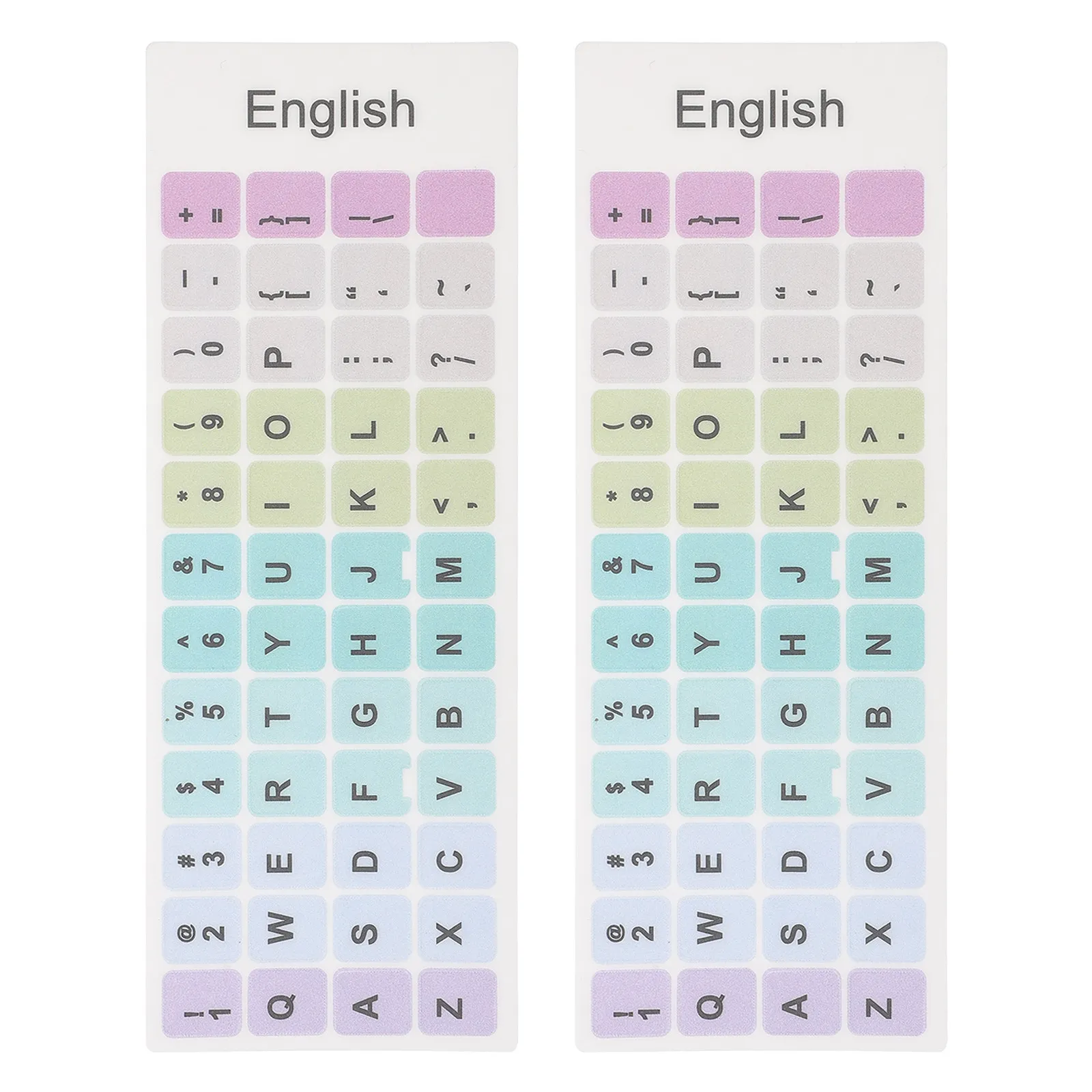 

2 Sheets Universal English Keyboard Sticker for Laptop Notebook Computers Language Sticker Educational Tool Self Learning