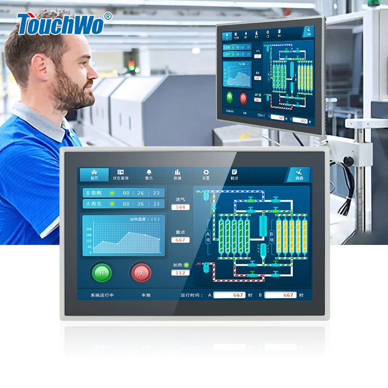 Industrial-grade 8 10 12 15 19 21 Inch Industrial Display All-in-one Panel Pc Embedded Touch Screen  For CNC Cabinet