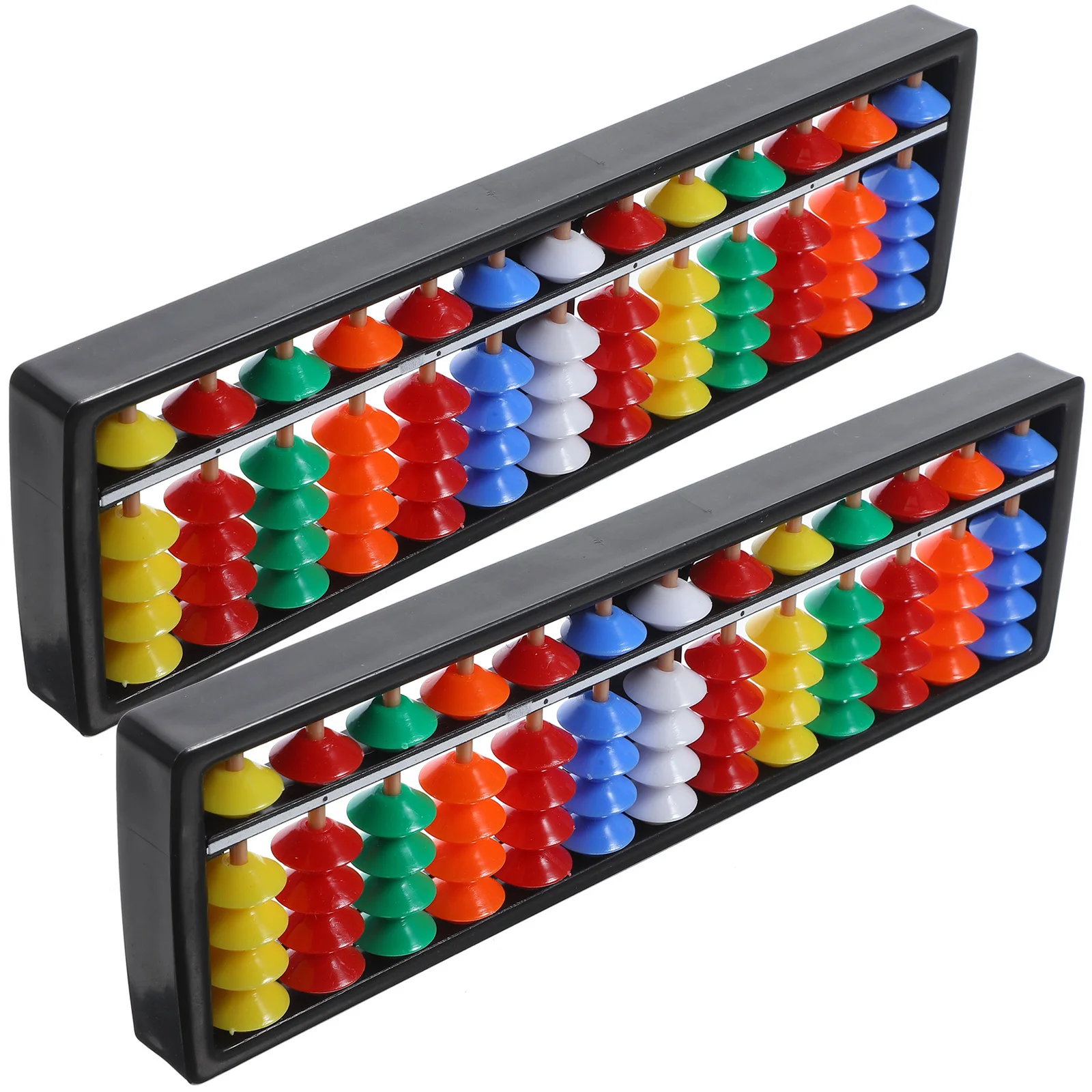 2Pcs Chinese Plastic Abacus Lightweight Easy Use Long Lasting Practical Abacus for Math Home Calculation
