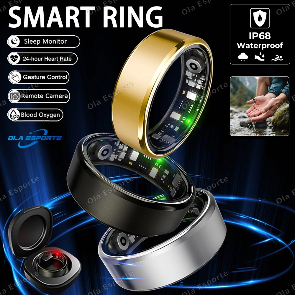 

2025 New Health Fitness Tracker Smart Ring with Calorie/Blood Oxygen/Sleep Monitoring,IP68 Waterproof Pedometer Sports Smartring