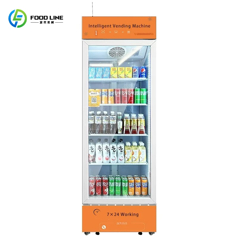 Self-Service Automatic Drink and Snack Vending Machine with QR Code Payment &Object Recognition Function SDK Included Customized