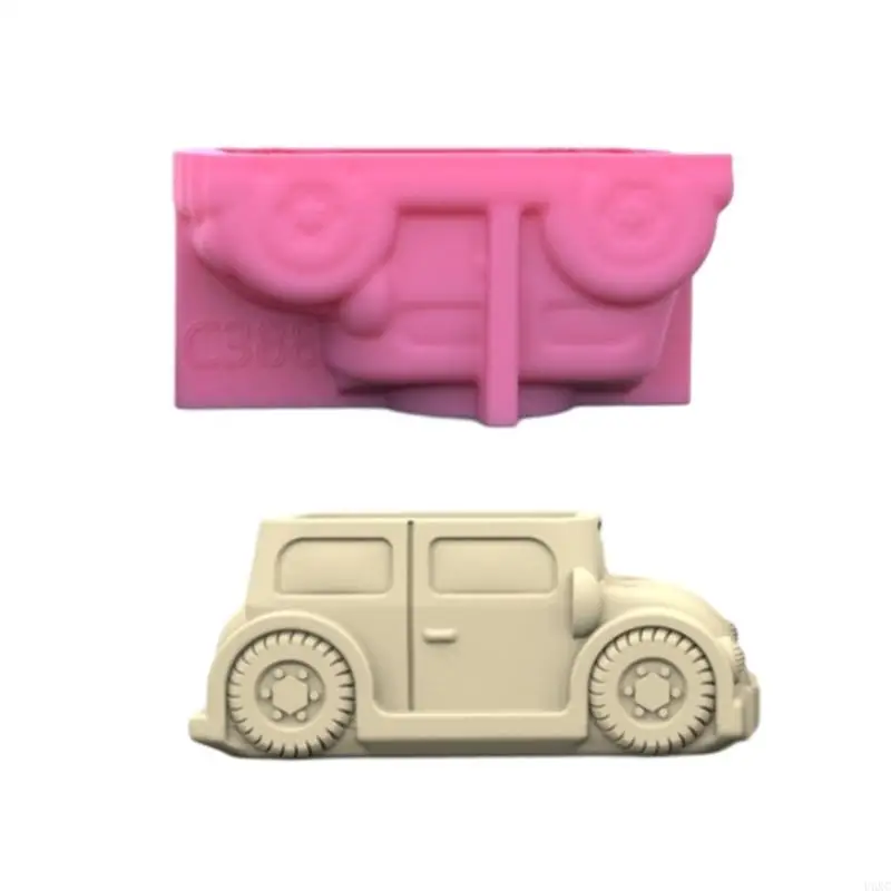

U6XC Small Motorcar Concrete Silicone Mold Succulent Flowerpot Cement Plaster Molds