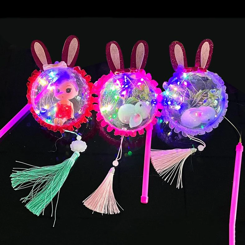 Children Handheld Light-emitting Rabbit Lantern Creative Cute Girl Princess Lantern Children Light-up Toys Birthday Gifts