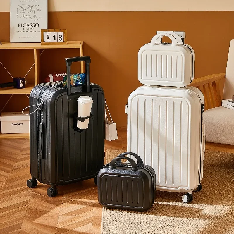 Large Capacity Luggage Trolley Case Female High Appearance Level Multi-functional Portable Light Sound Wheel Boarding Suitcase