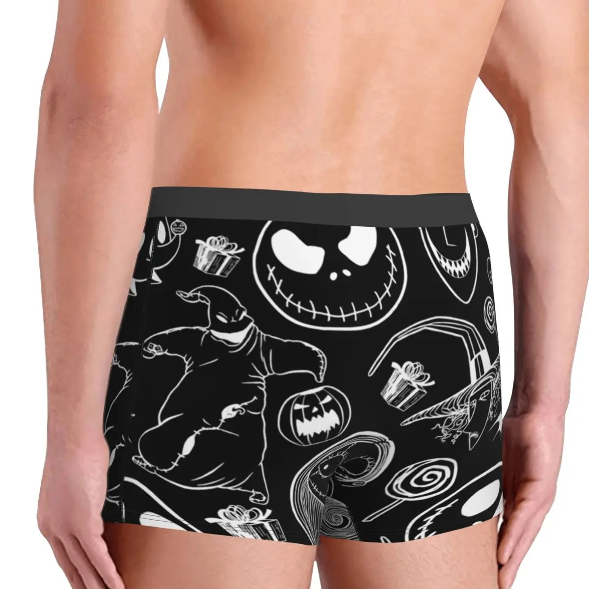 مخصص فيلم مخيف تيم بيرتون عيد الميلاد هالوين الجمجمة الملابس الداخلية الرجال تمتد الملاكم ملخصات