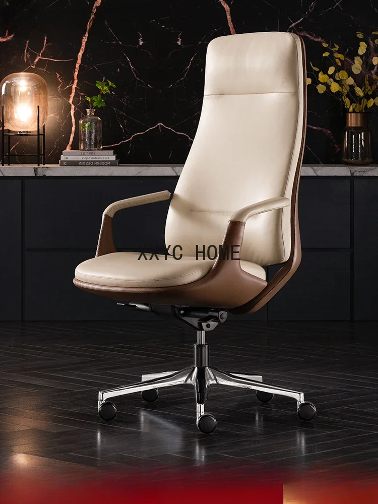 

Italian Luxury Boss Office Chair Genuine Leather Executive Chair Reclining Chair Comfortable Study Computer