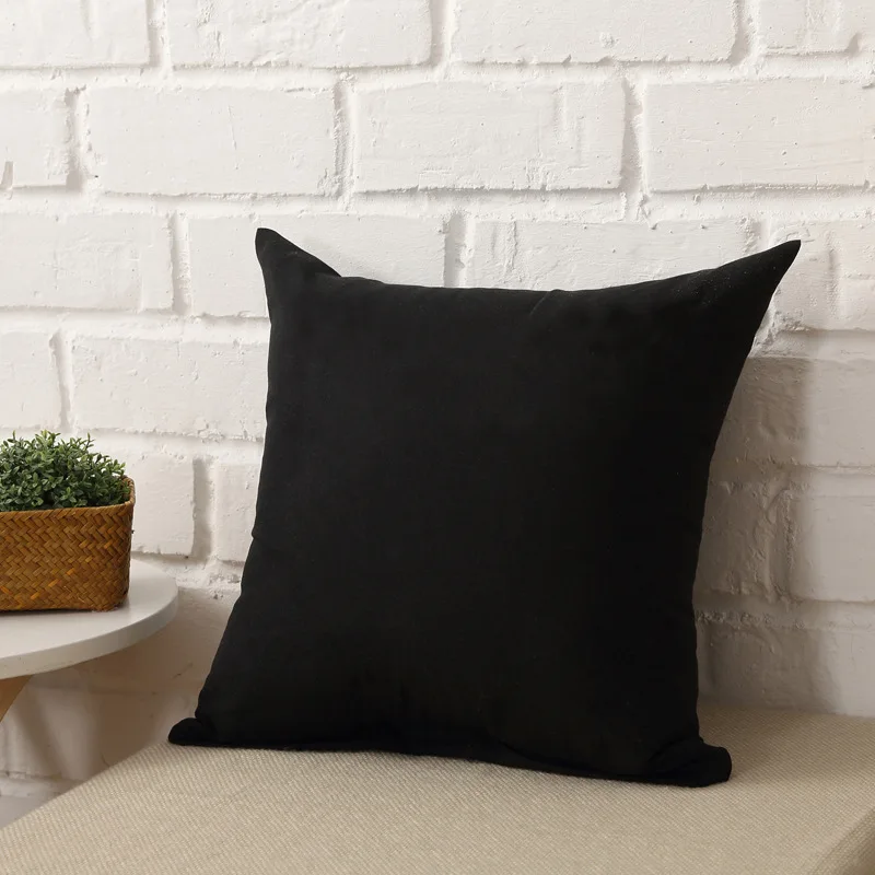 Candy Color Pillow Case Black White Solid Color Polyester Throw Pillow Case Cover Decorative Pillowcases Cover Pillow Cover