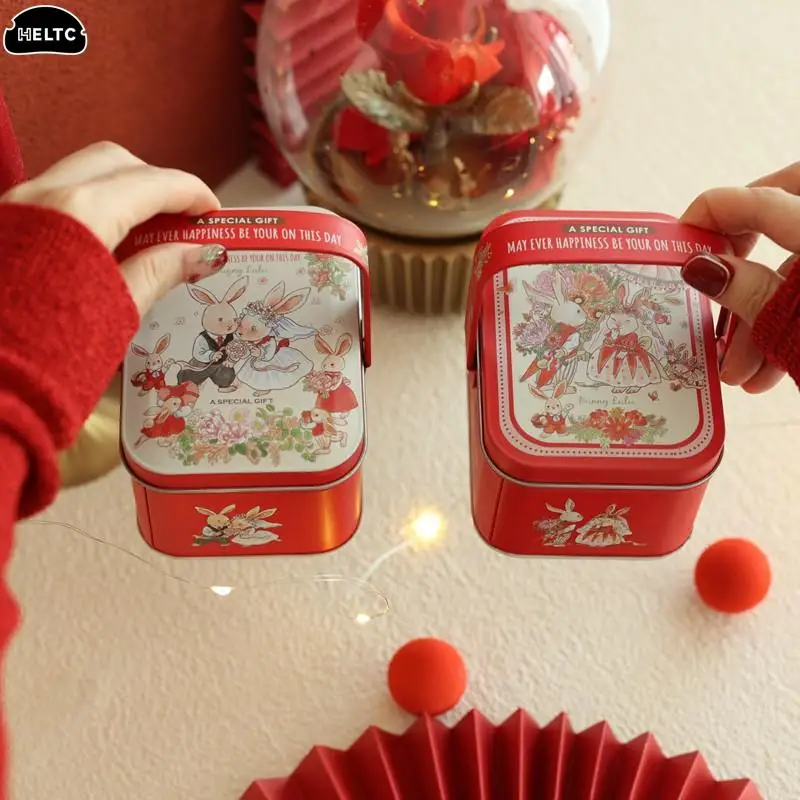 Mini Tin Box Vintage Small Suitcase Storage Tin Metal Candy Box Gift Box Cookie GiftBox Sundries Organizer Storage Can Container