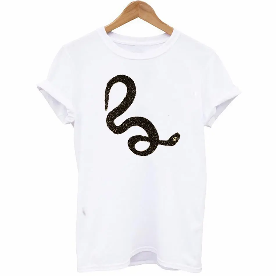 Color Snake Heat Sticker On T-shirt DIY A-levels Iron On Transfers For ClothingSparkling Washable Rhineston Patch On Clothes Top