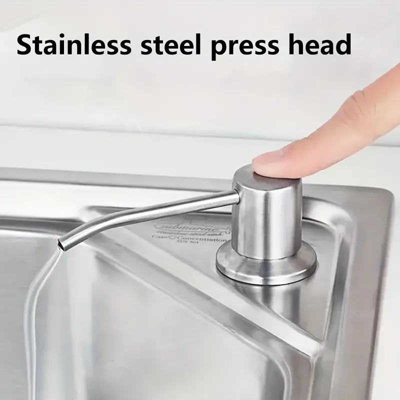 Stainless Steel Sink Soap Dispenser Kitchen Bathroom Liquid Soap Dispenser Faucet Sink Lotion Pump Storage Holder Bottle