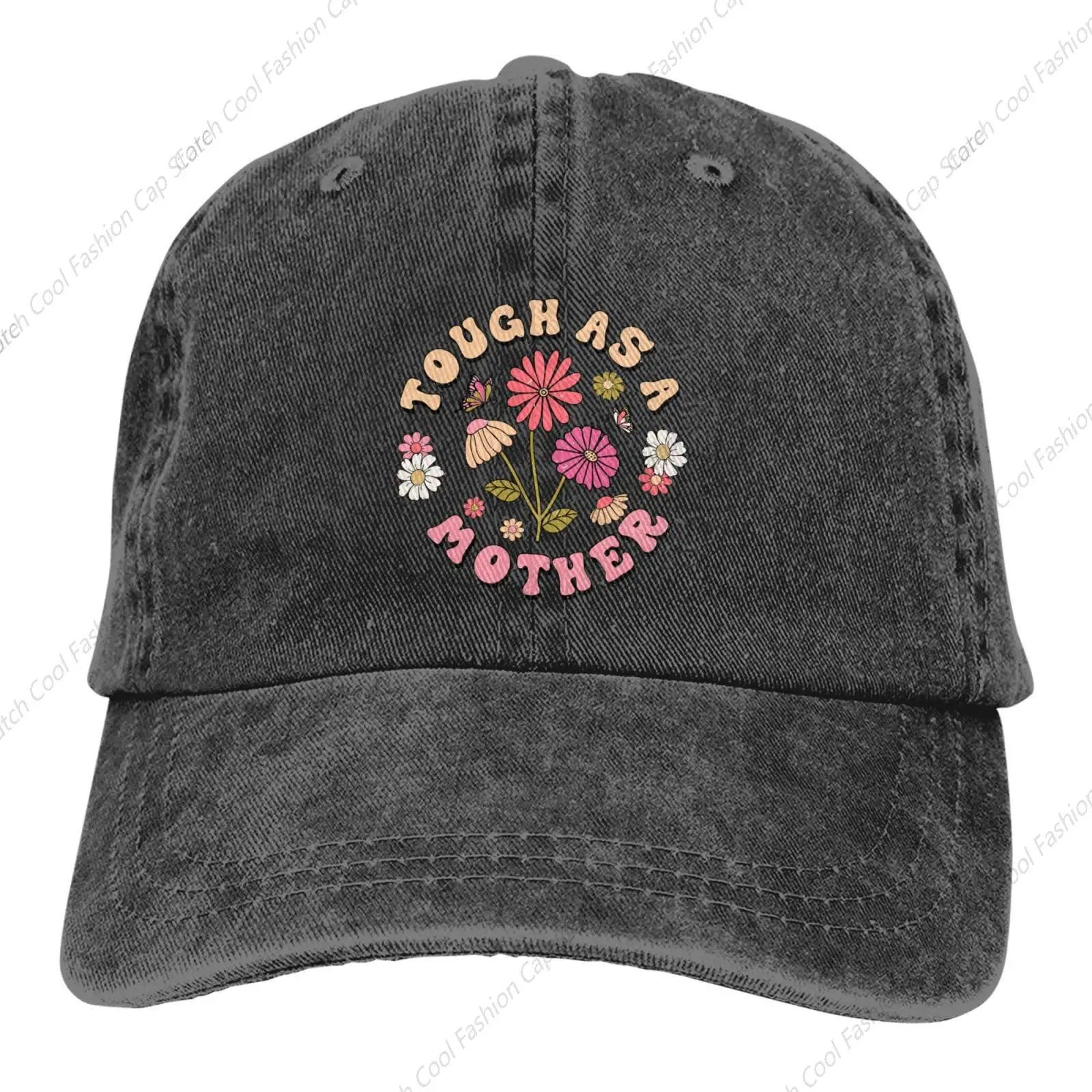 

Retro Tough As A Mama Art Baseball Cap for Men Women Vintage Trucker Denim Hat Washed Cotton Fashion Unisex Adjustable Sports