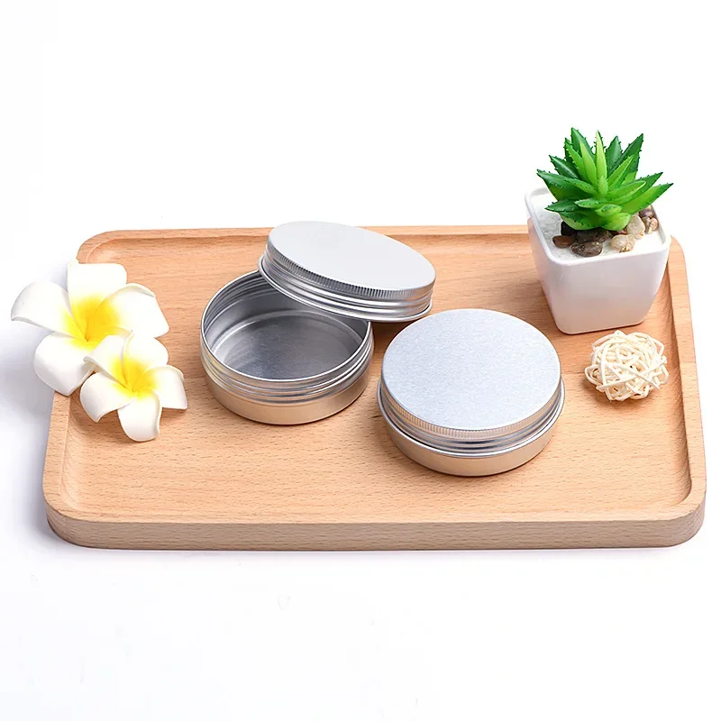 

6Pcs Aluminum Mini Round Tin Metal Container Bottles Storage Jar Screw Lids Box