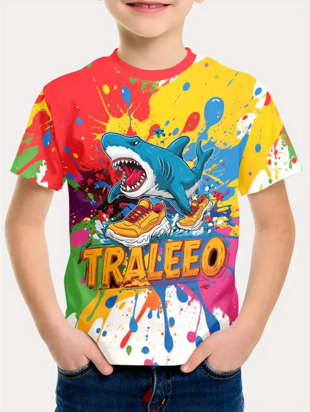 

Футболка для мальчиков, одежда, итальянская модная футболка с мультяшным принтом Brainrot для мальчиков, детская спортивная быстросохнущая одежда на открытом воздухе Traleeo