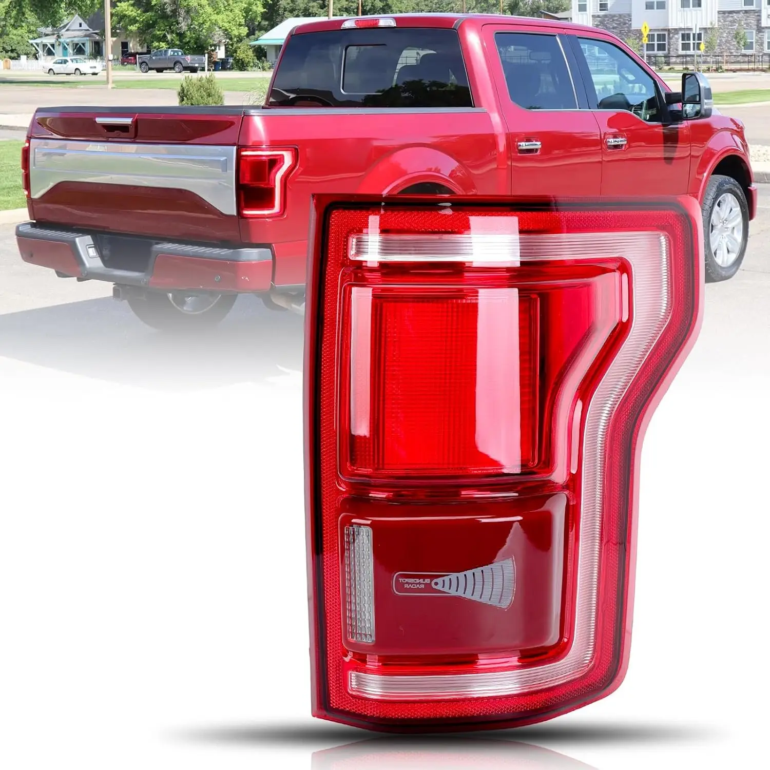 LED Tail Light Assembly for Ford F150 2015-2017 Right Passenger Side Taillight With Blind Spot # HL3Z13404D (Module NOT Included