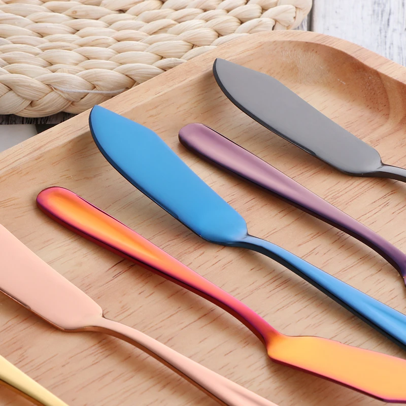 8Pcs Luxury Butter Knife Set Stainless Steel Toast Bread Jam Cheese Spreaders Cream Dessert Knives Breakfast Kitchen Tools Set
