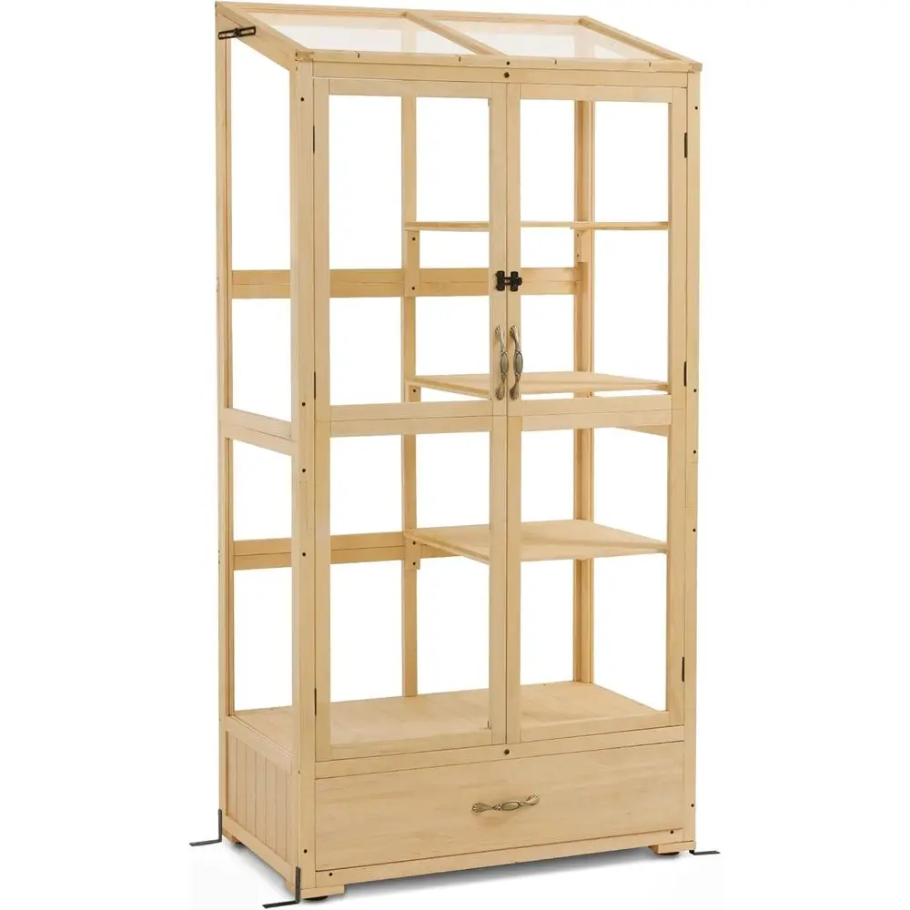 

Трехуровневая теплица-парник с поликарбонатными панелями для использования в помещении или на улице (натуральный цвет)