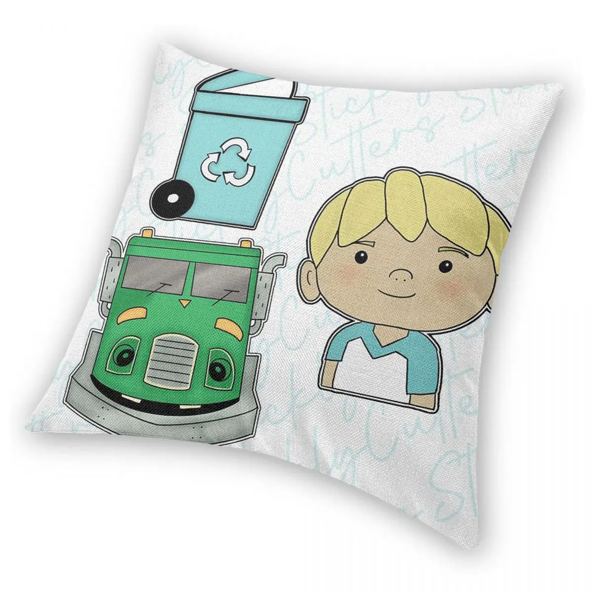 

Trash Truck Cartoon Netflix Square Pillowcase Pillow Cover Cushion Zip Decorative Comfort Throw Pillow For Home Car