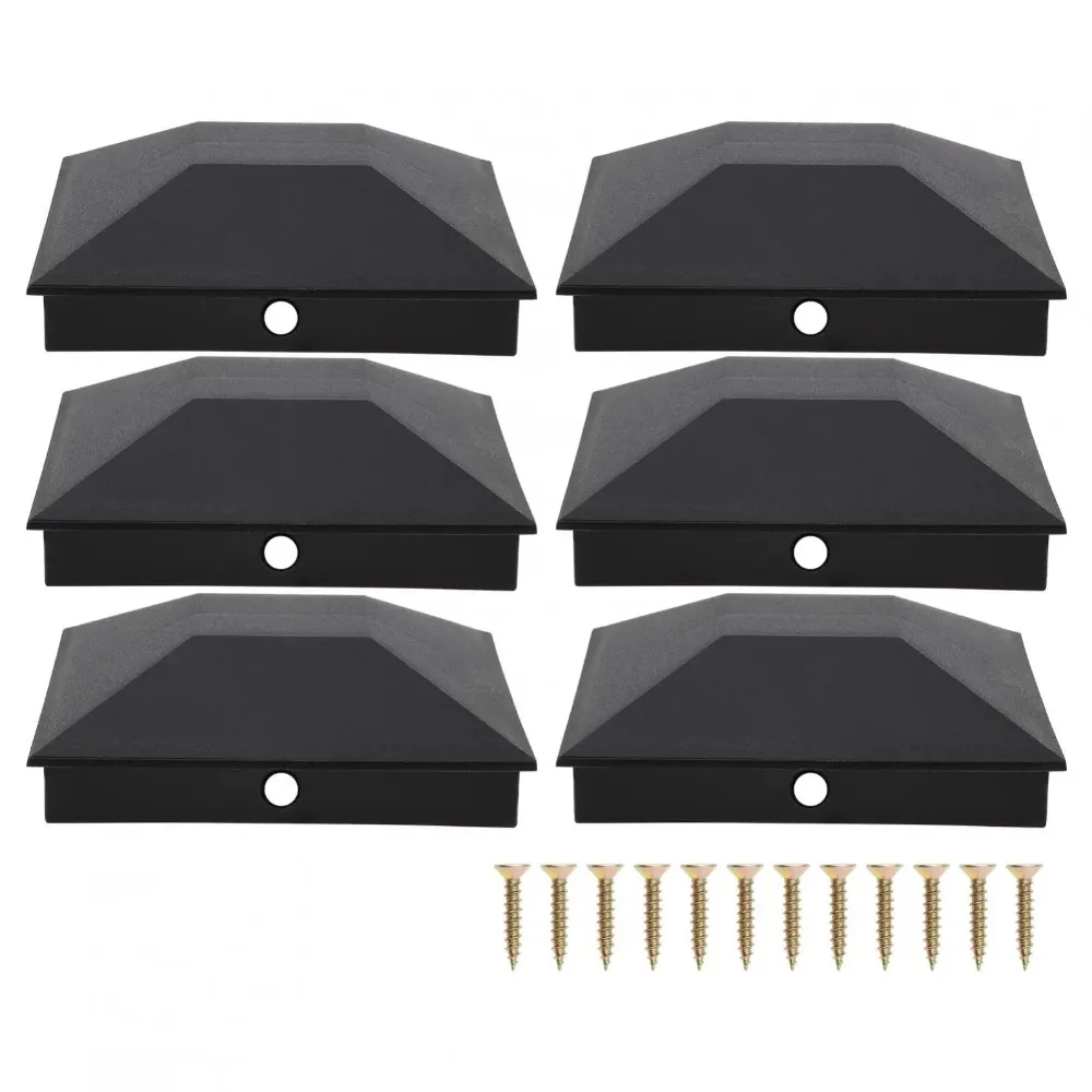 

6Pcs Waterproof Pyramid Post Caps with Screws 3.5x3.5in Fence Post Cover Replacement Sun Protection Fence Column Toppers Mailbox