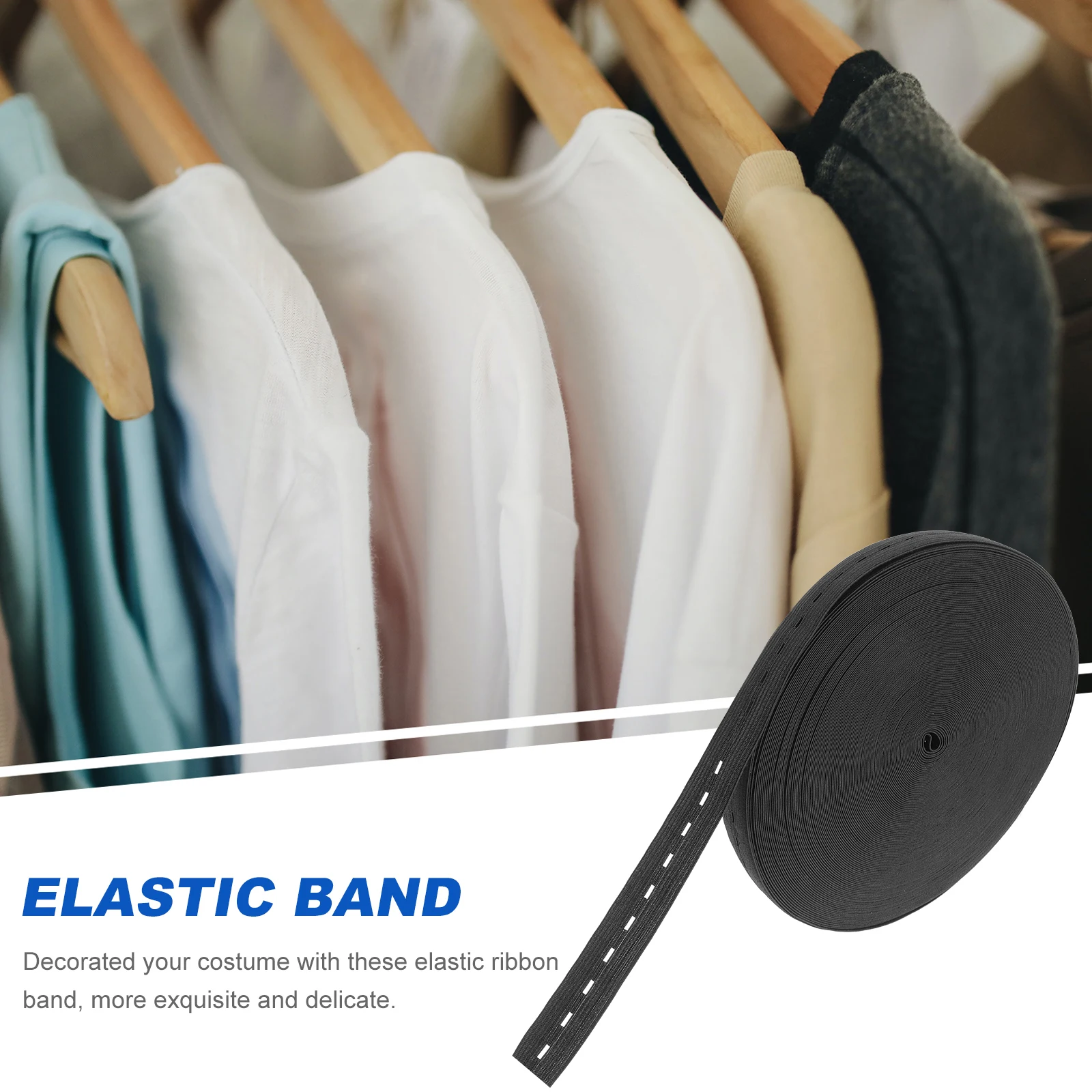 

40 Meters Polyester Elastic Band Durable Sewing Strap for DIY Crafts Clothes Waistbands Shoelaces Belts Elastic Band for Sewing