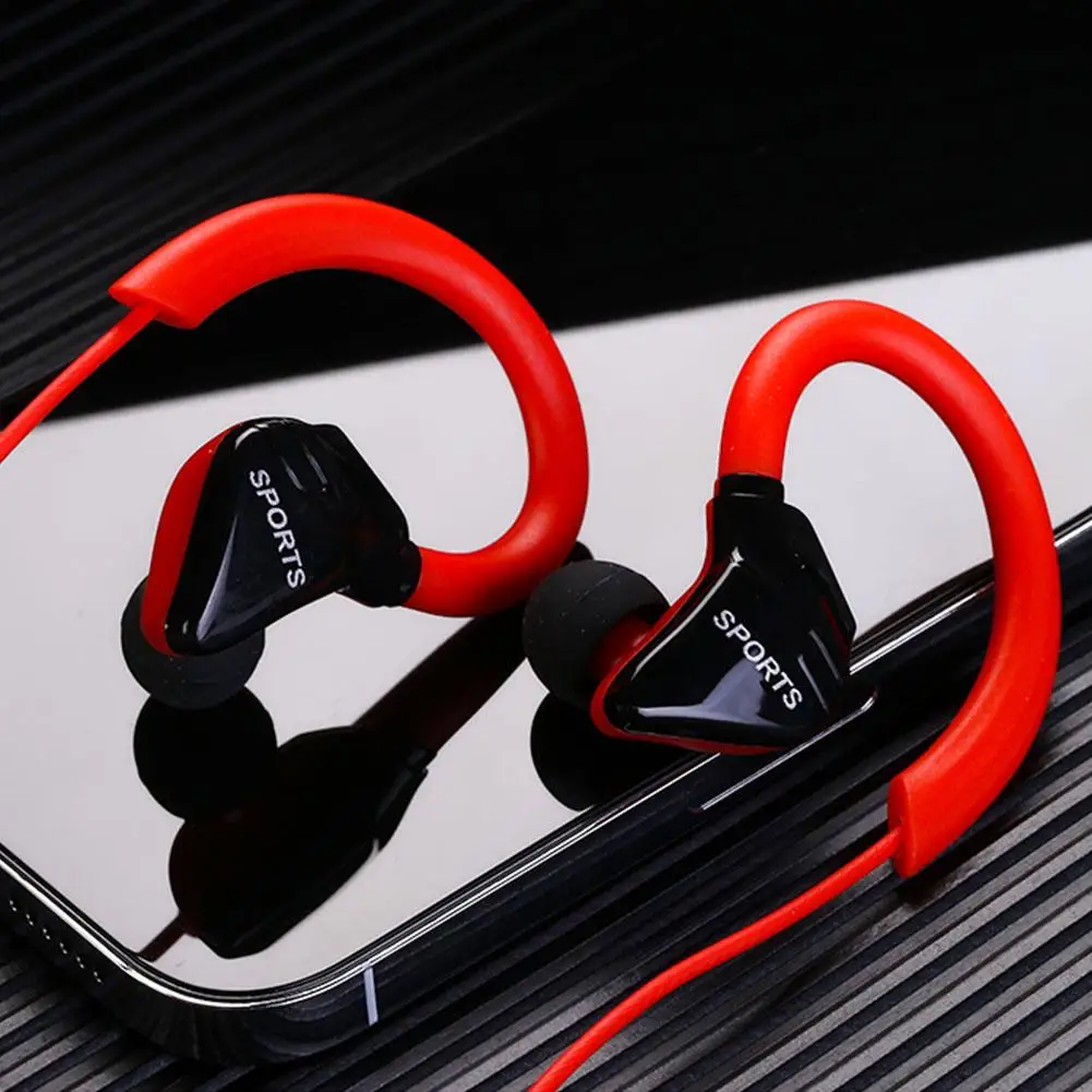 G3 Earphone lari olahraga, Earphone lari tahan air IPX5 Mic In-Ear Stereo, Headphone berkabel, Earphone musik Bass K0B1