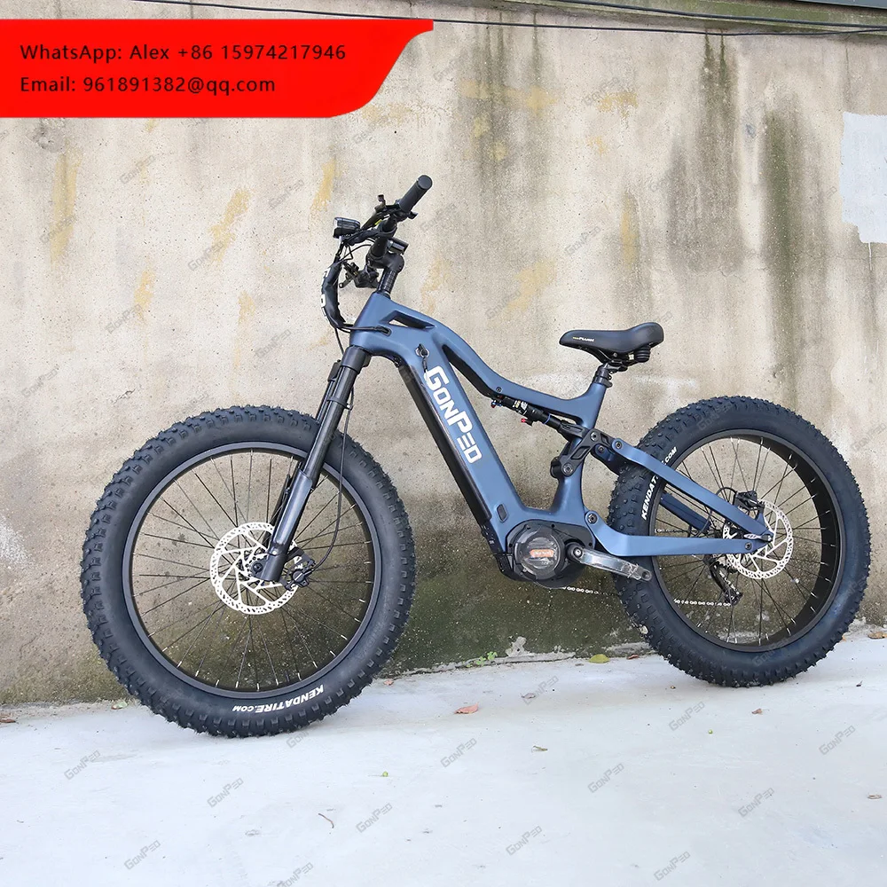 

Gonped 2022 Latest 1000w 48v Mountain 26 Fat Tire Bike Frame Bafang M620 Frame 1000w Ebike Carbon Frame Full Suspension