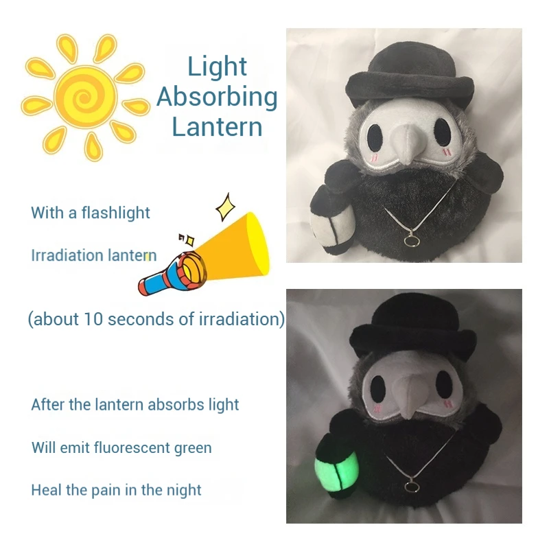 Muñeco de peluche con luz nocturna de dibujos animados, muñeco pequeño de Anime, lindo sombrero, regalo de escritorio, Doctor, enfermera