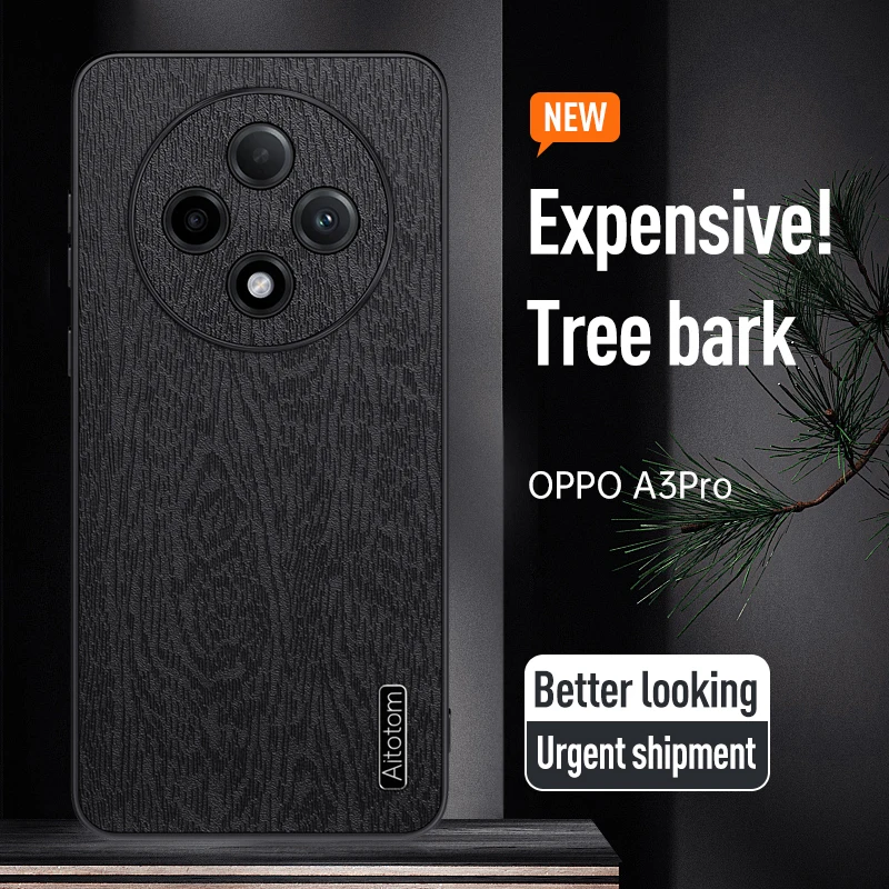 Case for Oppo A3 Pro A 3 Luxury Leather Matte Tree Pattern Full Camera Silicone Protection Phone Cover OppoA3Pro PJY110 Coque