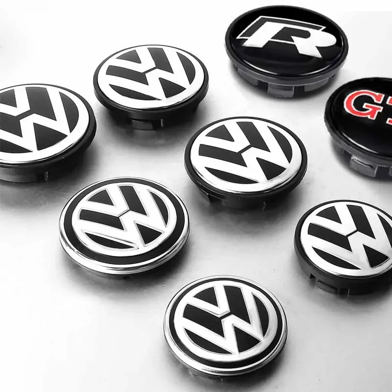 4 pièces 55mm 65mm capuchon central de roue de voiture moyeux couvre Huncaps accessoire pour Volkswagen VW GTI Golf Jetta Polo Beetle CC Passat Tiguan