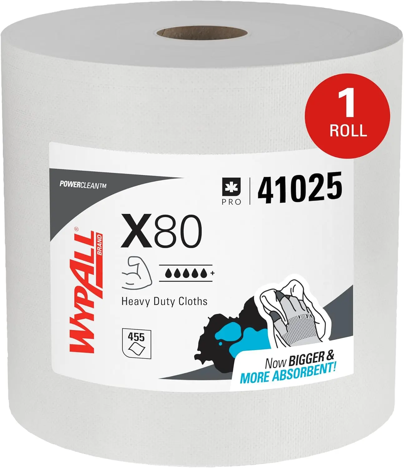 

Heavy Duty Wipes, Jumbo Roll of 455 Sheets, Extended Use Towels for Tough Cleaning Tasks