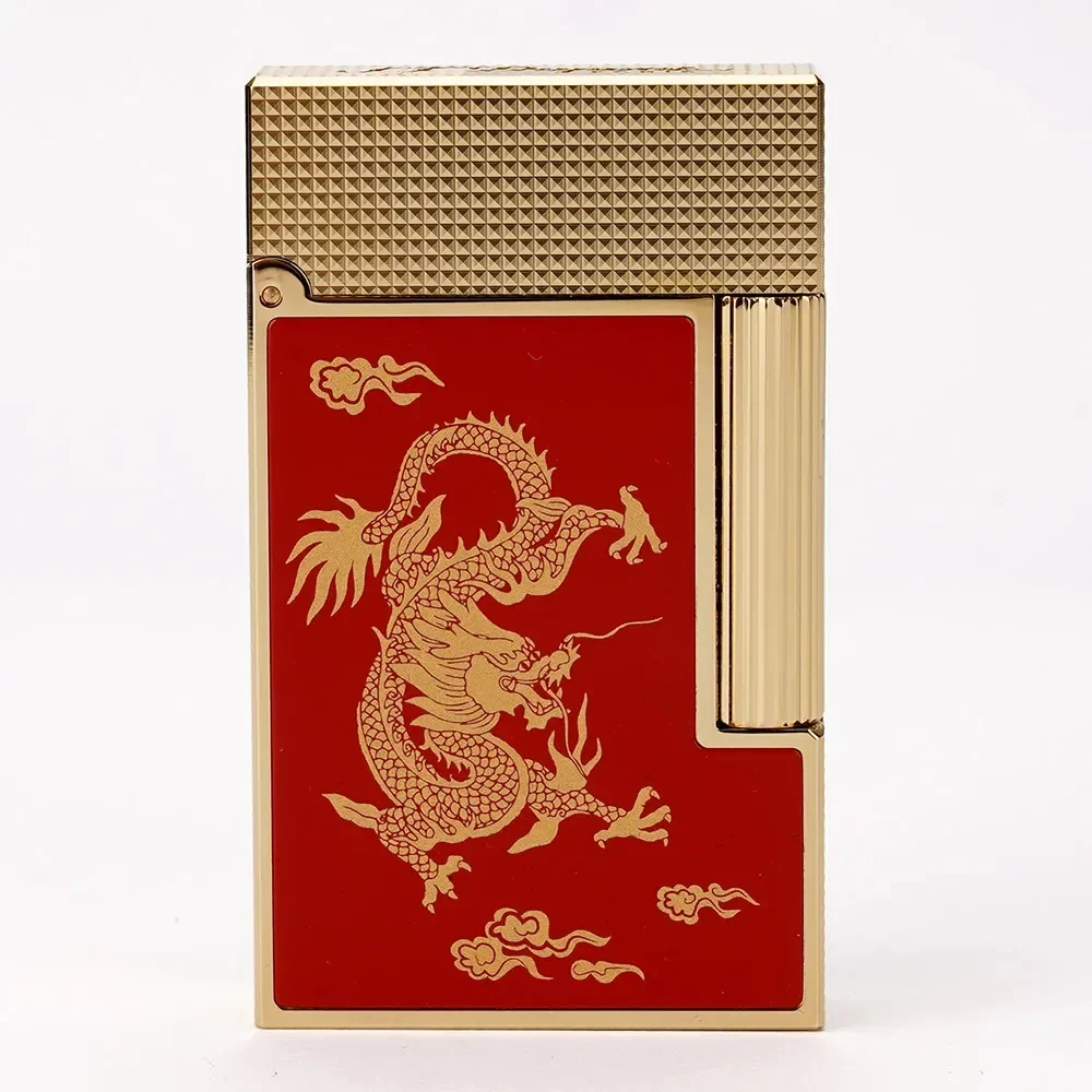 

L1/L2 Options Gold and Red Artwork, Detailed Engraving, Chinese Style Red Dragon, High-Quality Lighter Collection