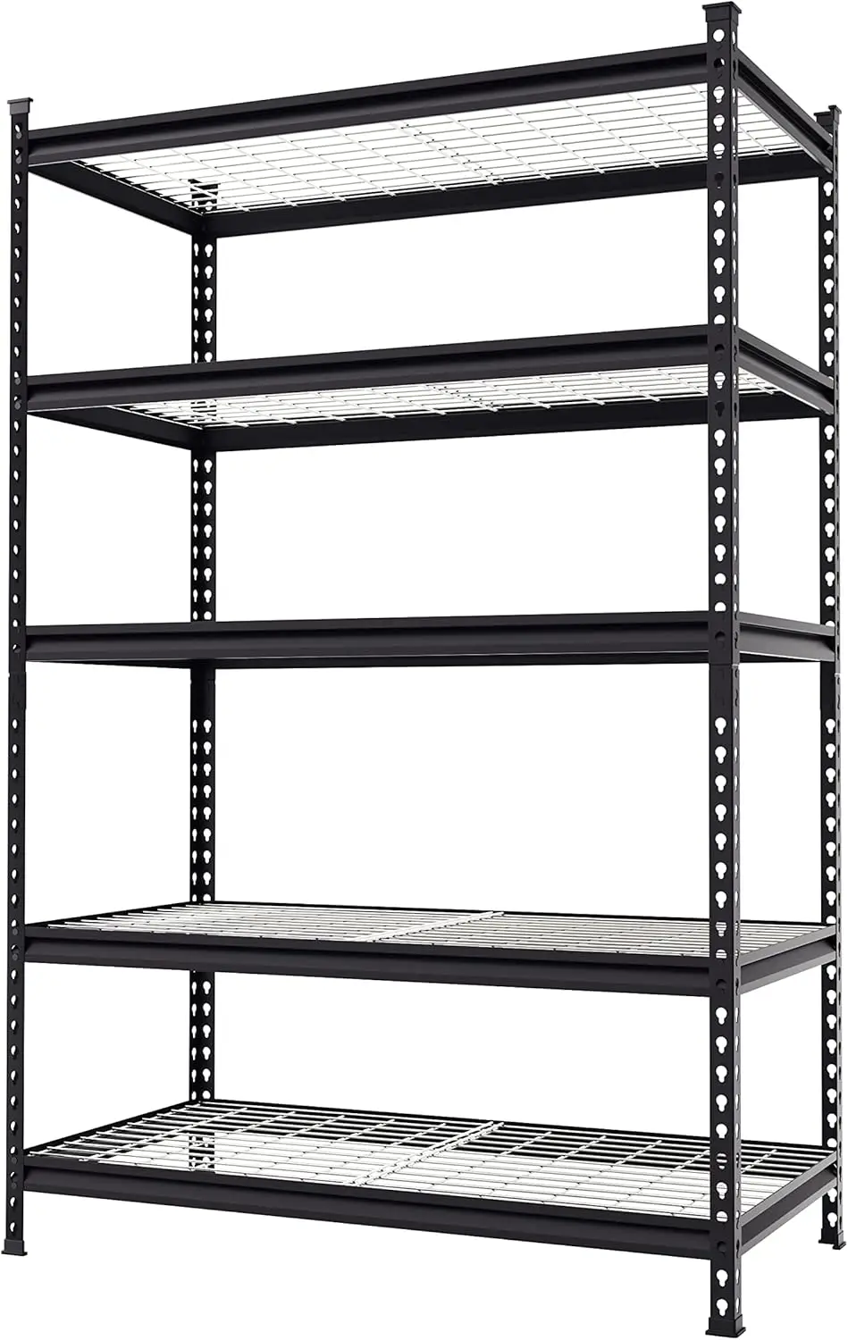 5-Tier Metal Shelving Unit, 48”W x 24”D x 72”H, Heavy Duty Adjustable Storage Rack, 4000 lbs Load Capacity (Total)