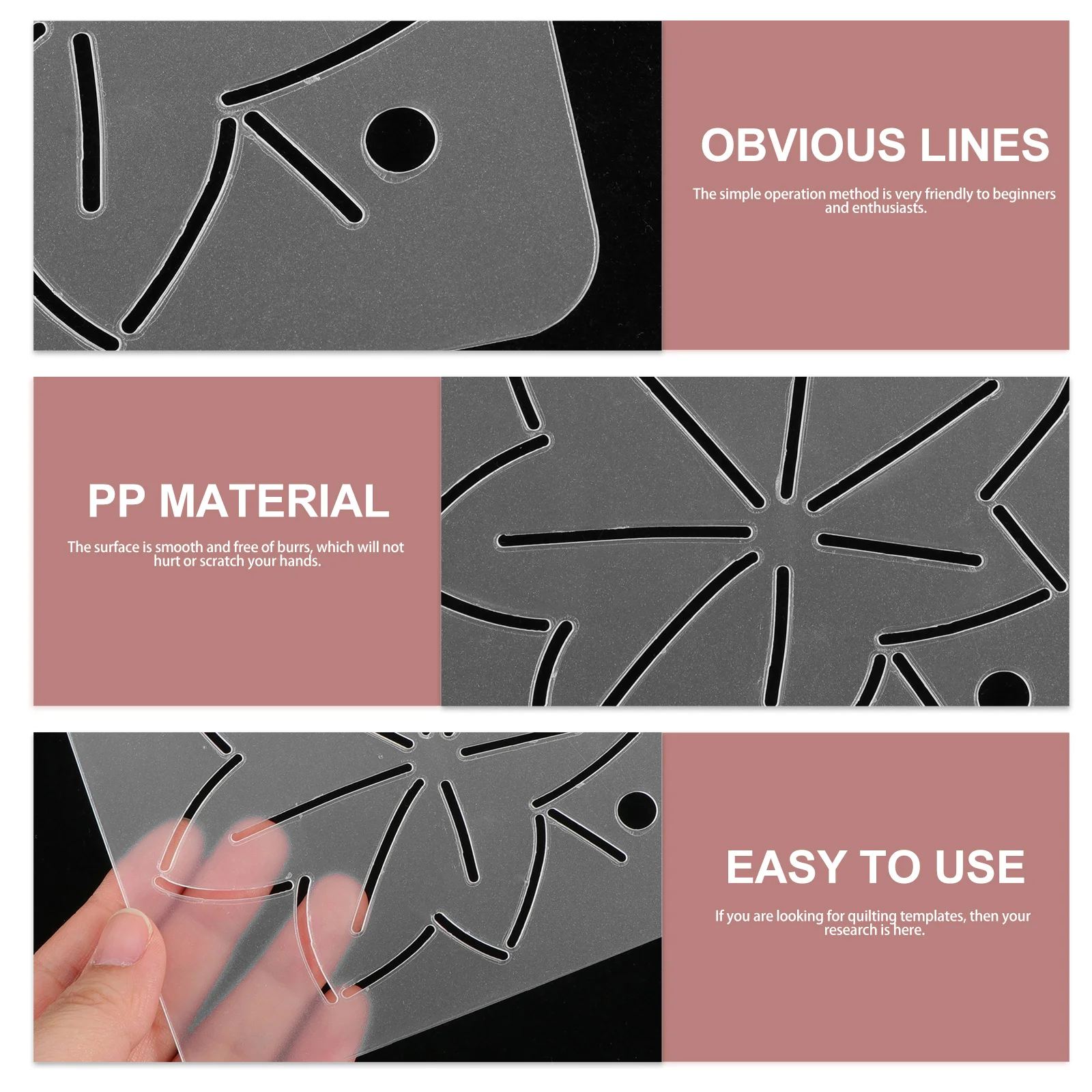 6pcs Quilting Diy Tools Flower Design Patchwork Stencils Template Sewing Ruler For Machine Quilting Free Reusable