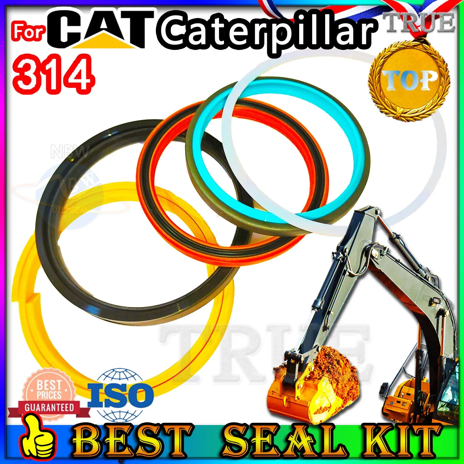 

For Caterpillar 314 Oil Seal Repair Kit CAT Boom Arm Bucket Excavator Hydraulic Cylinder Gear Center Joint Gasket Nitrile NBR