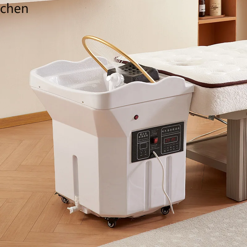 CZ Head Therapy Shampoo Bed Movable Ear Picking Hair Salon Head Therapy Device with Steaming Water Circulation Shampoo Machine