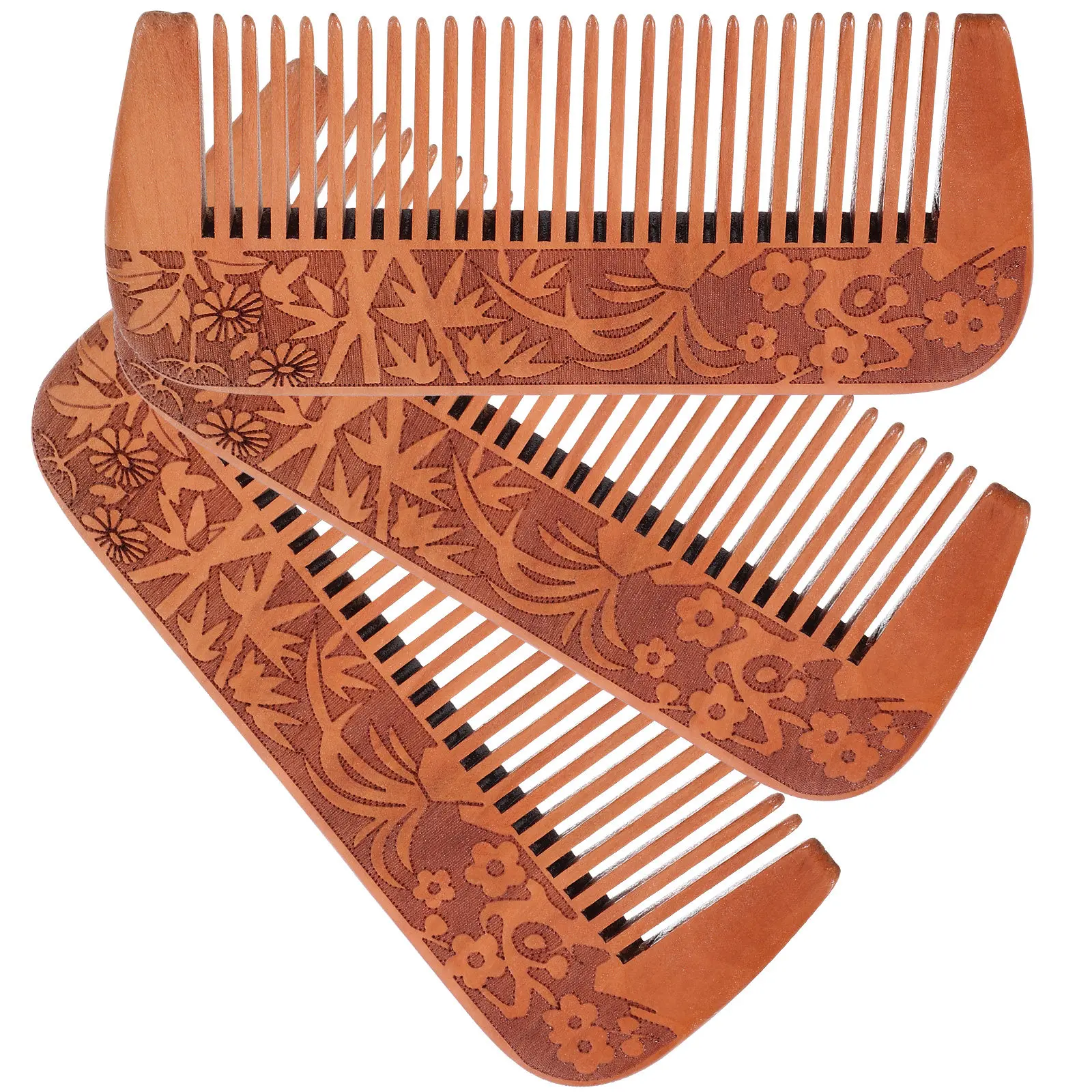 3Pcs Natural Wooden Combs Anti-Static Hair Detangler Comb Scalp Massage Wood Comb for Women Men Hair Care Wood Combs