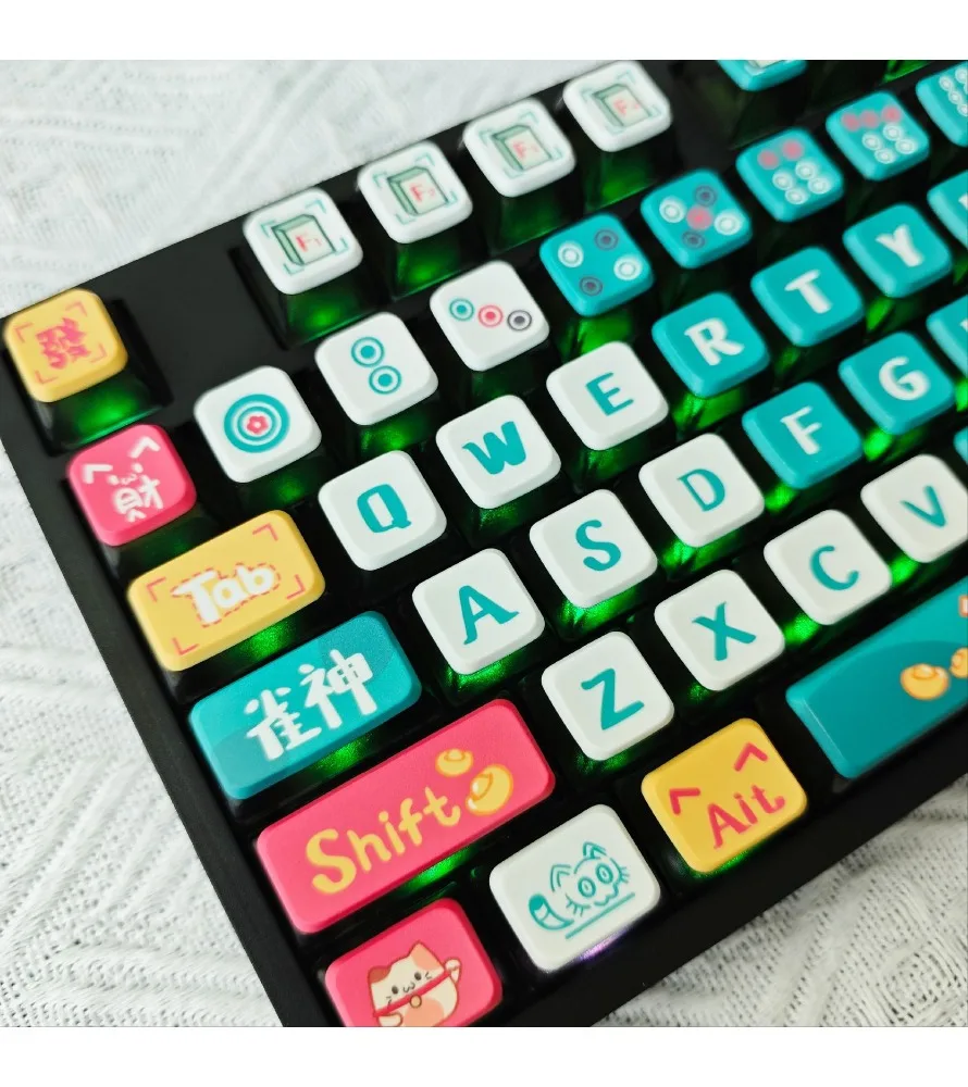 118 key small full set of four-sided transparent mechanical keyboard keycaps XDA height bar flowering hot sublimation