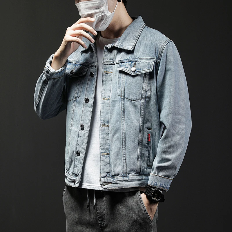 الرجال العصرية البضائع نمط الدنيم سترة 2025 الخريف الشتاء نمط جديد عصري وسيم معطف الدنيم عادية حجم كبير 5XL