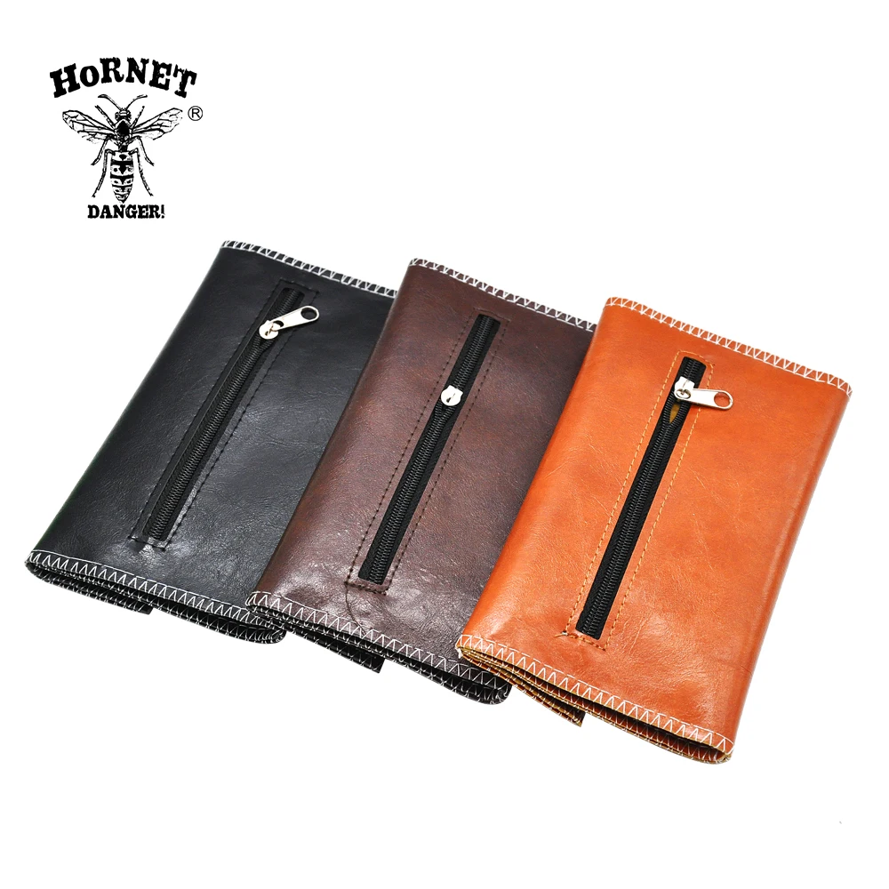 HORNET PU Leather Smoking Bag Portable Cigarette Rolling Pouch Case Wallet Tip Paper Holder Acessórios para fumar