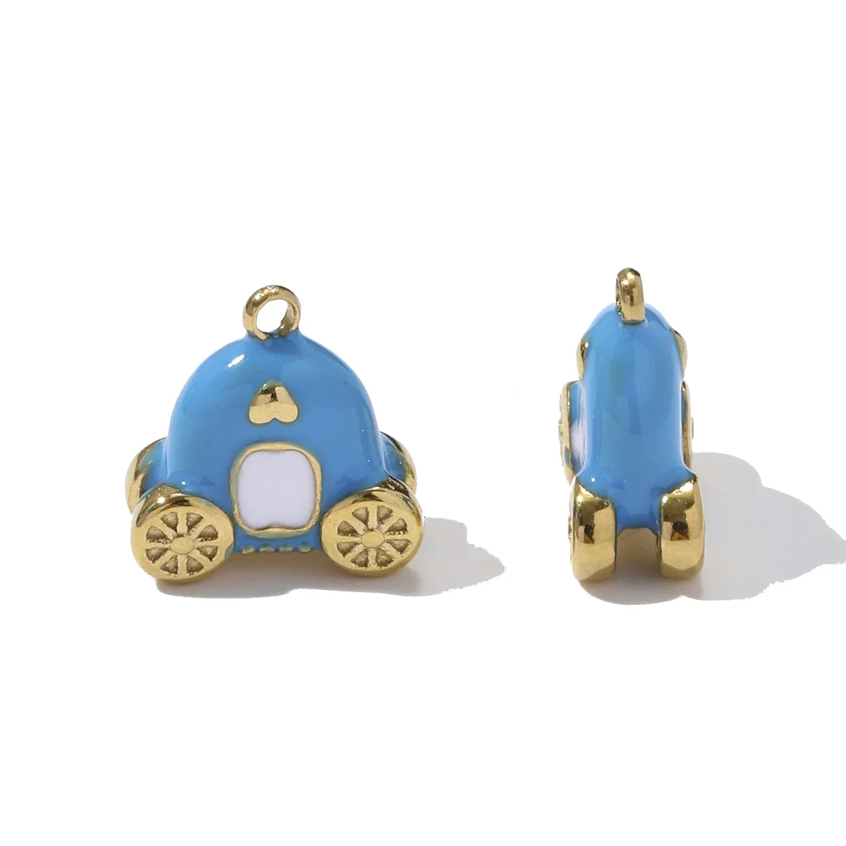 3pcs/Lot RedBee Enamel Sewing Machine Necklace Pendant Stainless Steel Pumpkin Carriage DIY Charm Women 3D Pitaya Fruit Jewelry