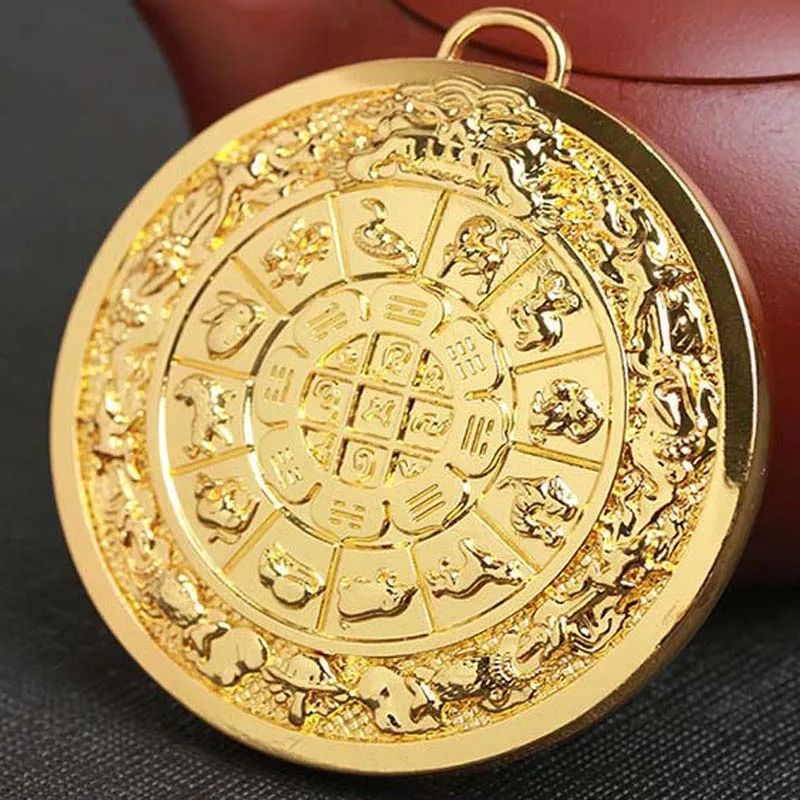 Asia Tibet Buddhism Nine palaces and eight trigrams card Amulet golden  bless safety all-powerful symbol talisman