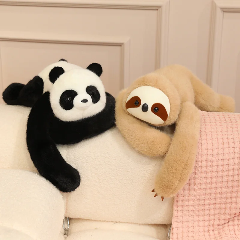 50/60CM Weiches Liegendes Schwein Faultier Nilpferd Elefant Waschbär Löwe Panda Plüschkissen Cartoon Großes Kissen Sofa Raumdekoration