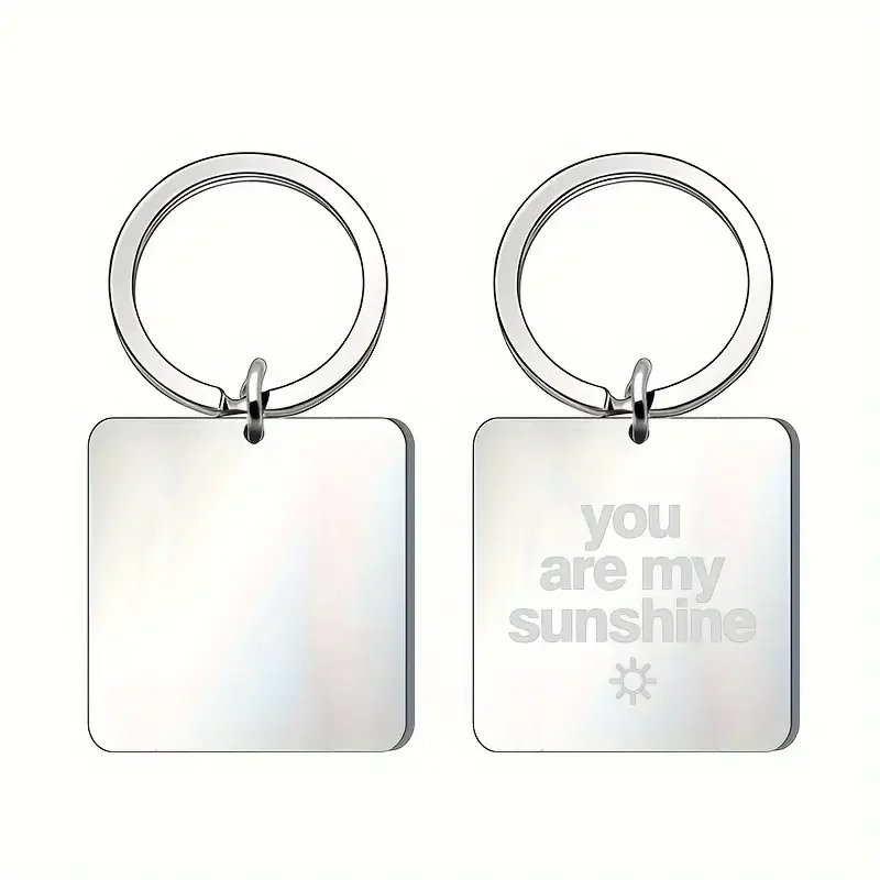 Personalised Laser Keyring, Double-Sided Customised Stainless Steel Keyring, Laser Engraving DIY Personalised Gift