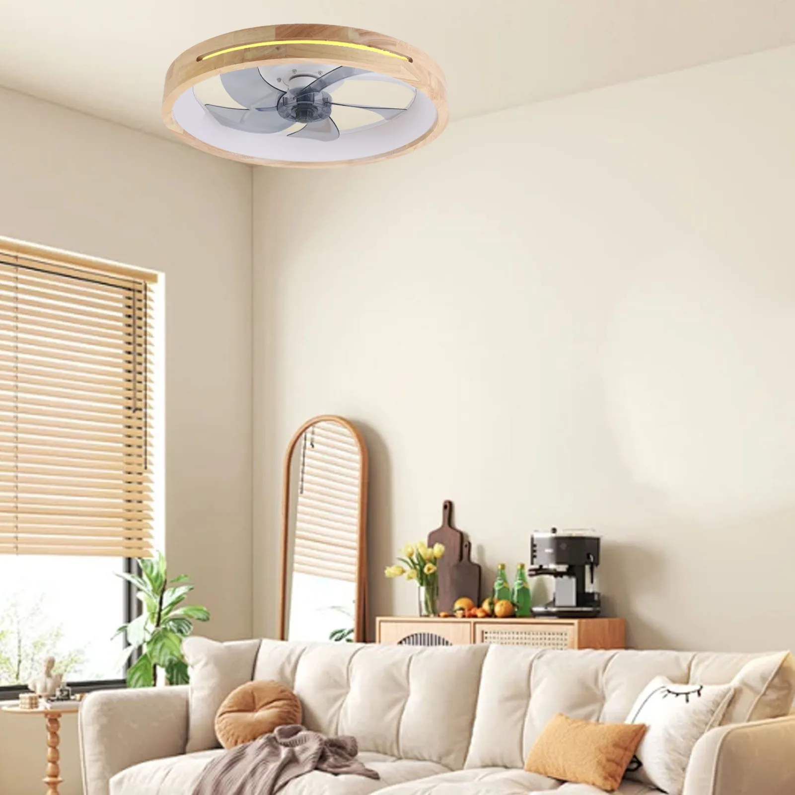 LED-Deckenventilator mit Licht, Fernbedienung, Timer, 6 Geschwindigkeiten, stufenloses Dimmen, Unterputzventilator, Licht für Wohnzimmer, Schlafzimmer, LED-Deckenventilator