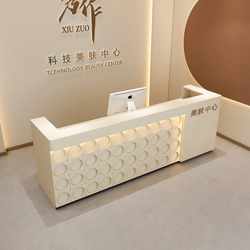 

U Shape Design Reception Desks Elegant Checkout Service Stands Reception Desks Office Customer Mostrador Recepcion Furniture