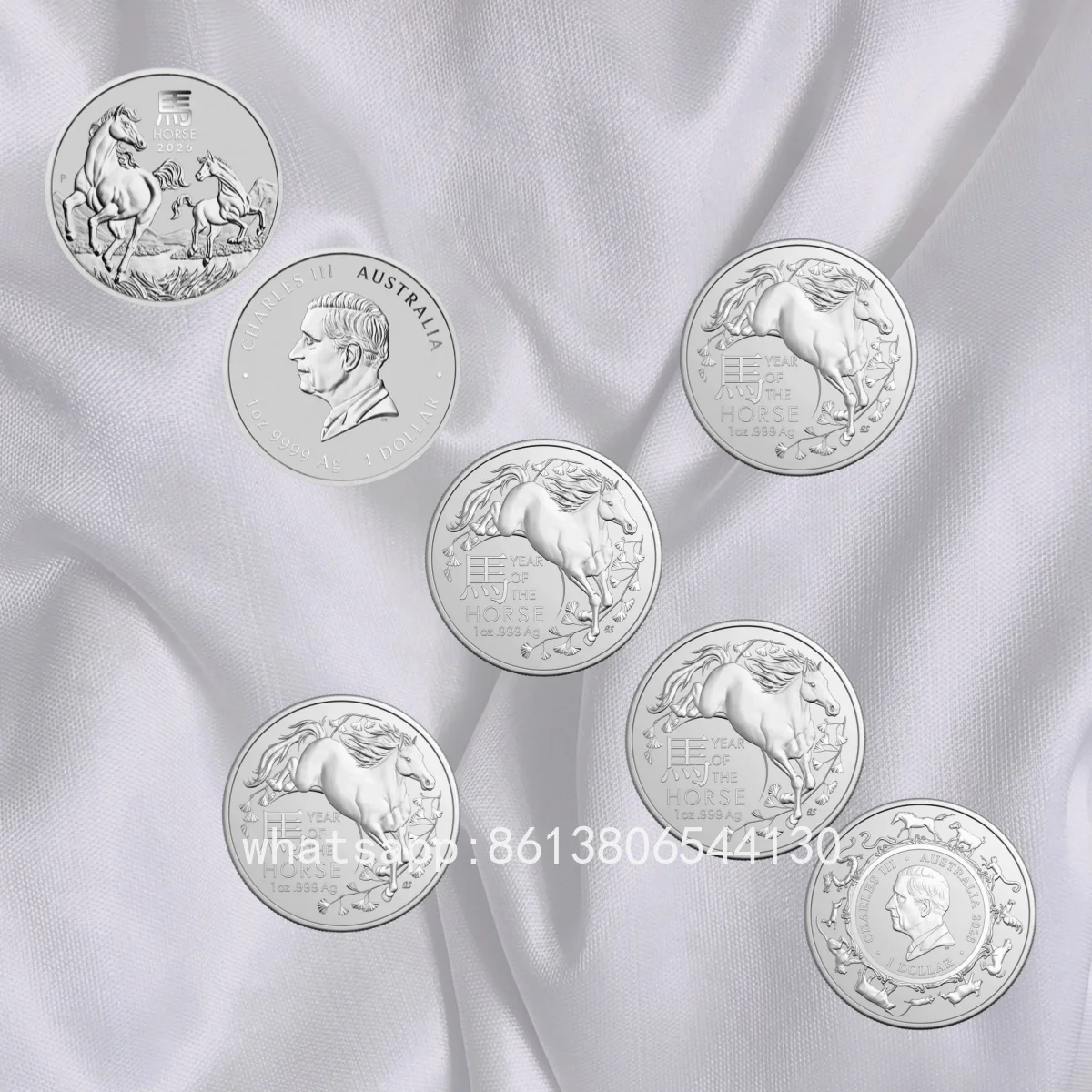 

Памятная монета 2026 года (Год Лошади) с 13 дизайнами, посеребренная, немагнитная, с защитным футляром, для домашней коллекции, подарок