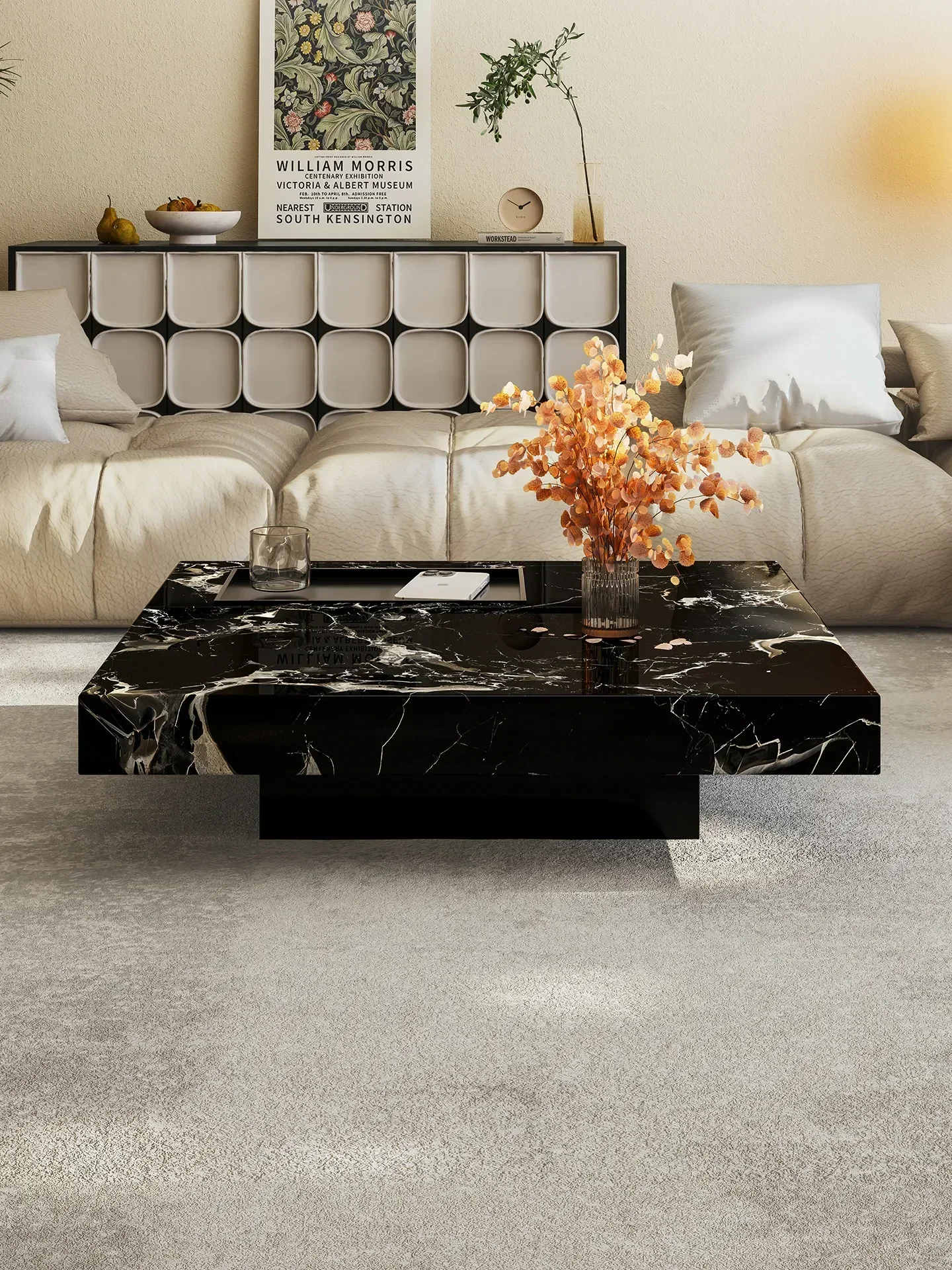 Home Lighting & Decor St Catharines On - โต๊ะกาแฟหินอ่อนหรูหราแบบเบาๆ รุ่น b7 สำหรับห้องนั่งเล่นในบ้านใหม่ ทรงสี่เหลี่ยม สไตล์วาบิซาบิระดับไฮเอนด์