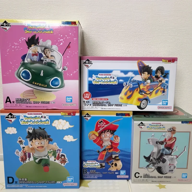 Figura Coleccionable de Anime Original de Bandai Ichiban Kuji Dragon Ball Snap Collection 2, Son Goku, Maestro Roshi, Son Gohan