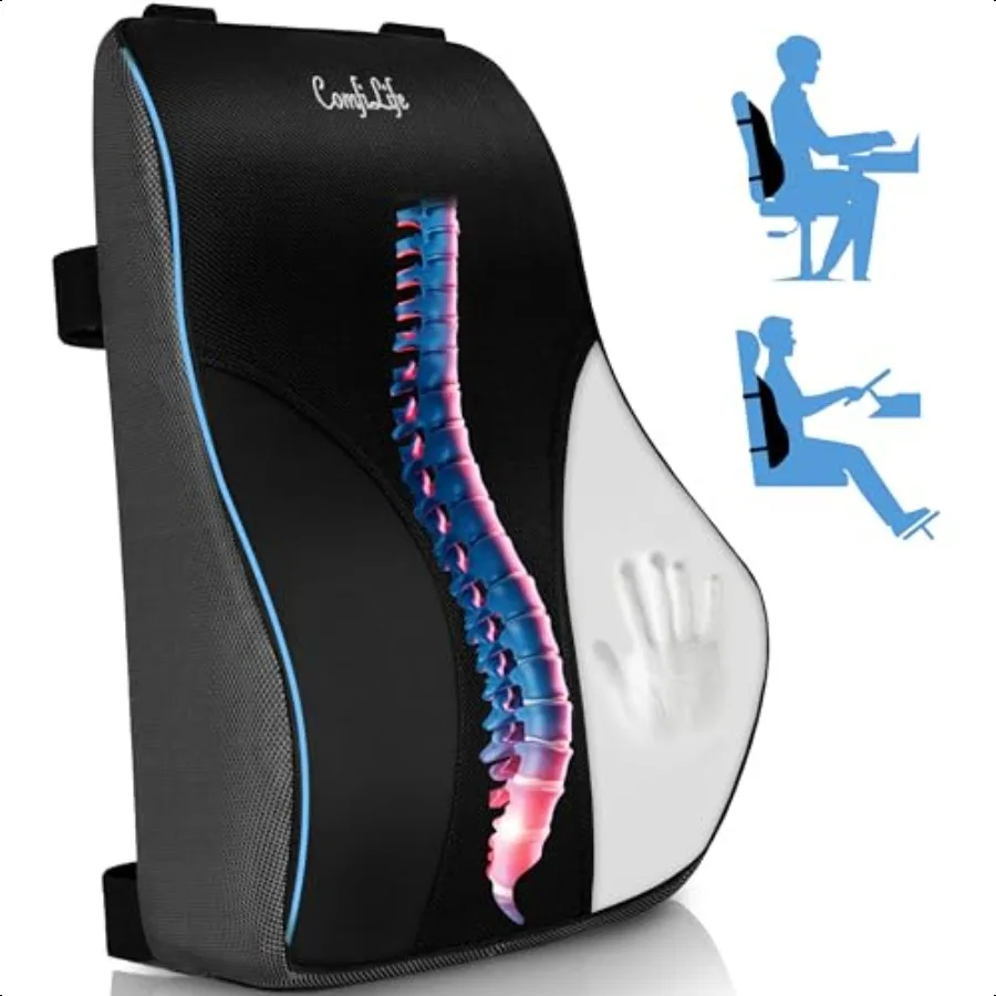 

Lumbar port Pillow for Office Chair Premium Memory Foam Lumbar Pillow Back port for Office Chair Car Back Pain Relief Imps Post